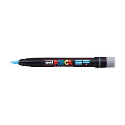 Popisovač UNI POSCA se štětečkovým hrotem, světle modrý