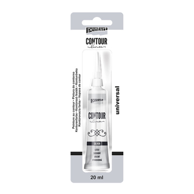 Univerzální konturovací barva 20 ml metalická stříbrná