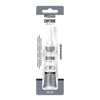 Univerzální konturovací barva 20 ml metalické olovo