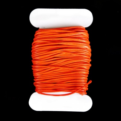 Voskovaná šňůrka 1mm oranžově červená lesklá 1 m