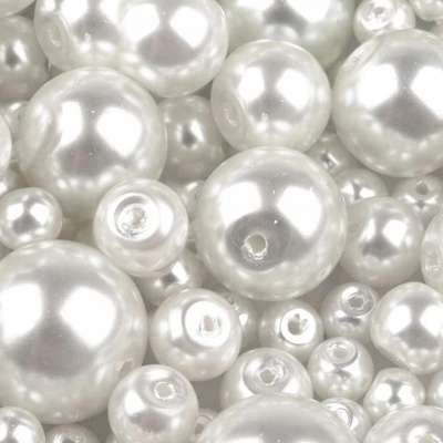 Voskované perly 10 mm, 01B bílá 10 ks 
