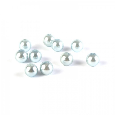 Voskované perly 10 mm světlá modrá 10 ks