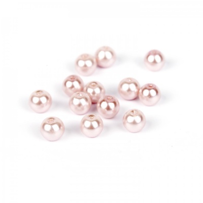Voskované perly 10 mm světlá růžová 10 ks