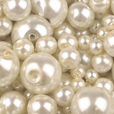 Voskované perly 12 mm, 02B krémová 10 ks 