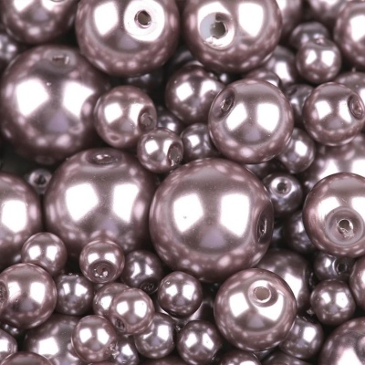 Voskované perly 12 mm, 15A starorůžová 10 ks 