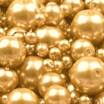 Voskované perly 4mm, 28B starozlato 50 ks 