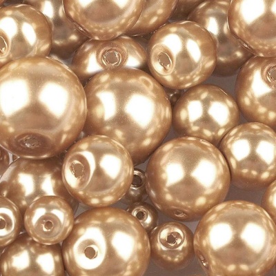 Voskované perly 6 mm, 11A zlato 30ks 