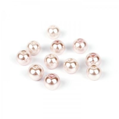 Voskované perly 8 mm jemná růžová 100 ks