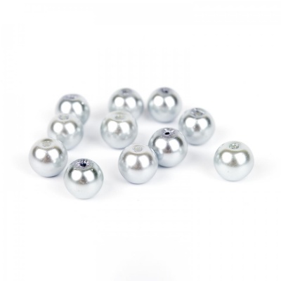 Voskované perly 8 mm stříbrná 100 ks