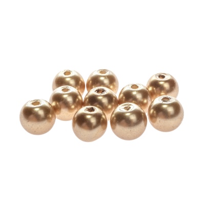 Voskované perle 8 mm tmavá zlatá 100 ks