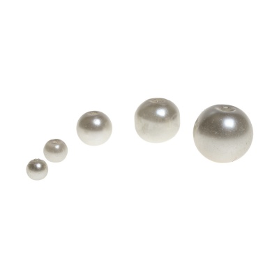 Voskované perle, krémová, mix velikostí 3-10 mm, 50 g
