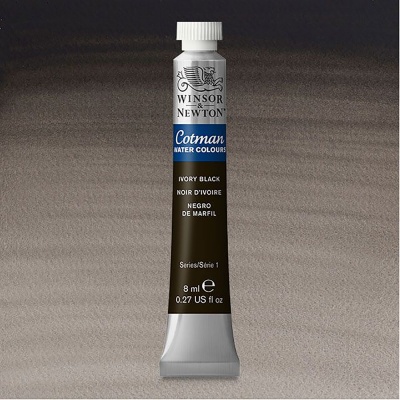 Winsor & Newton, Cotman, akvarel, Ivory Black