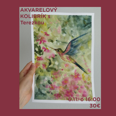 Workshop, Akvarelový kolibrík, 6. listopadu 2025 - 16:00 hod