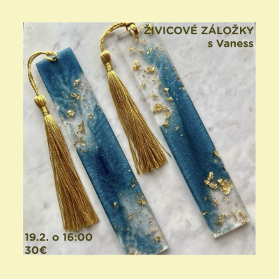 Workshop, Záložky z pryskyřice s Vaness, 19. února 2026 - 16:00 hod