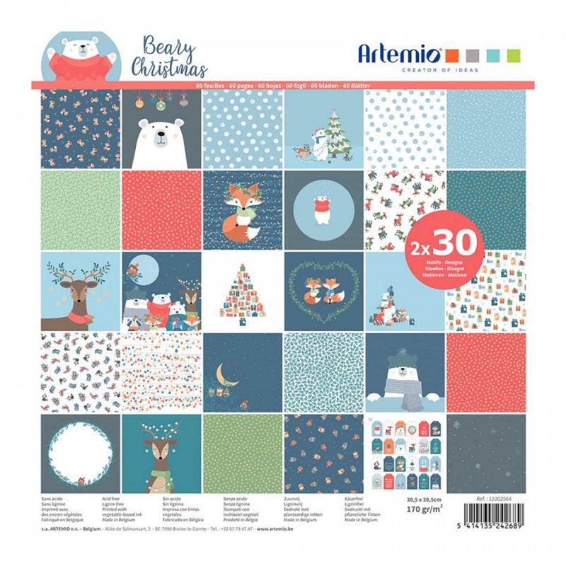 Papír na scrapbooking značky Artemio překvapí zajímavými motivy a designem, texturami či kreslenými postavičkami. Papír je tvrdší s gramáží 170g/