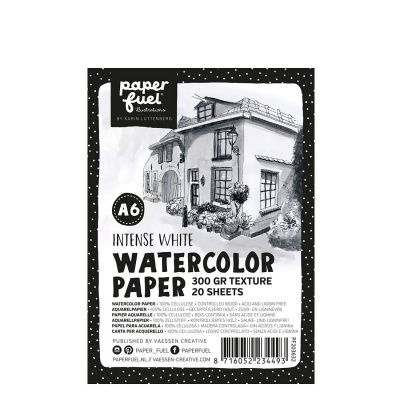 Akvarelový papír, Paperfuel, A6, 300g, bílý 20 listů