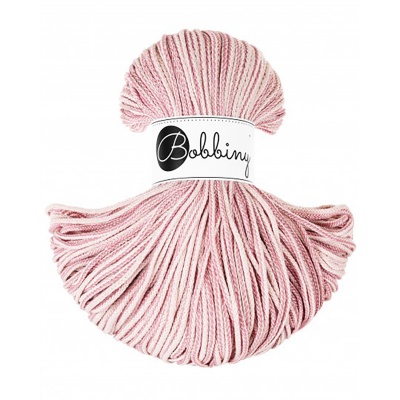 Bobbiny, Macramé pletená šňůra, 3 mm, 100 m, Magic Pink
