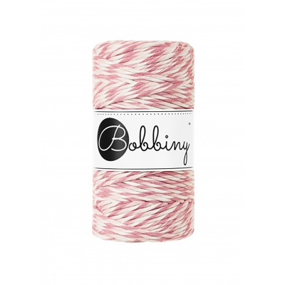 Bobbiny, Macramé točená šňůra, 3 mm, 100 m, Magic Pink