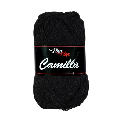 Camilla, 100% bavlněná příze, 50 g, cca 125 m, 8001 černá