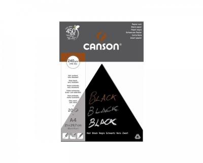 Canson blok černý, A3, 240g / m2, 20 listů