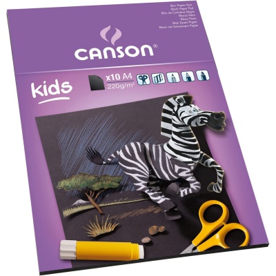 CANSON Dětský skicář černý, 220g/m2, 10 listů 24 x 32 cm