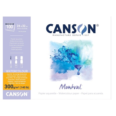 Skicák CANSON MONTVAL Aquarelle, 24 x 32 cm, 300 g, 100 listů