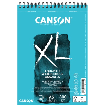CANSON XL Akvarelový skicář CP, A5, 300g, 20 listů, bílý
