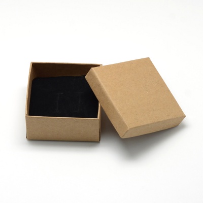 Dárková krabička, přírodní hnědá, čtverec, 7 cm