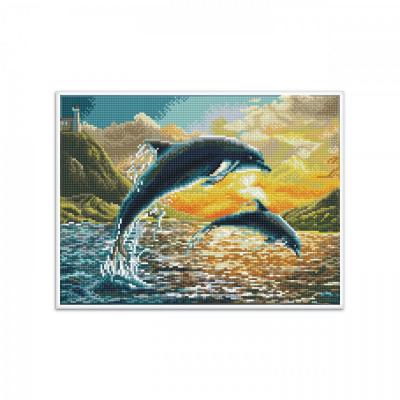 Diamond Dotz, Dolphins + rám, 31 x 42 cm