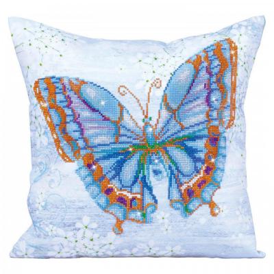 Diamond Dotz Pillow, Papillon Bleu, 44 x 44 cm