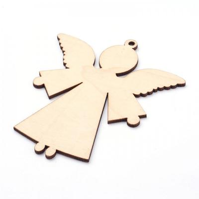 Dřevěné ozdoby, anděl 10,4 cm, 5 ks