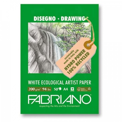 Fabriano, blok na kreslení EKO, bílý, A4, 200g