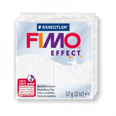 FIMO Effect Glitter 57 g, 052 třpytivá bílá