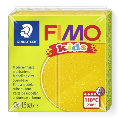 FIMO Kids, 42 g, 112 zlatá se třpytkami