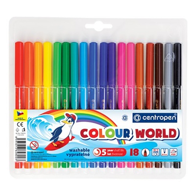 Fixy pro děti CENTROPEN, Colour World sada 18 ks