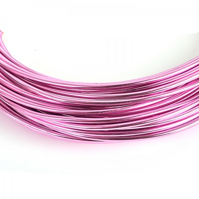 Hliníkový drát, 2 mm, růžový, 1 m