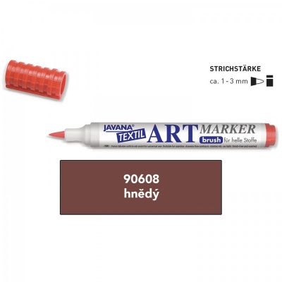 Javan, Art marker fix na světlý textil, hnědý