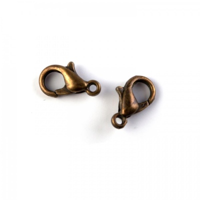 Karabinka, 10 mm, starobronz, 10 ks