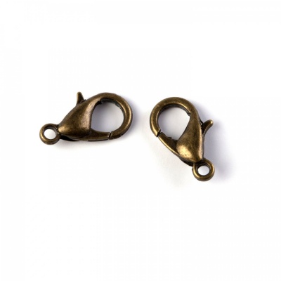 Karabinka, 12 mm, starobronz, 10 ks