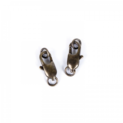 Karabinka podlouhlá, starobronz, 18 x 6 mm, 10ks