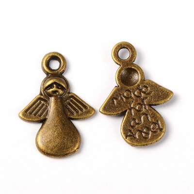 Kovová korálek andílek 18x12 mm strobronz