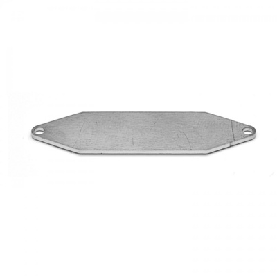 Kovový výsek cedulka s 2 očky 12 x 43 mm nerez