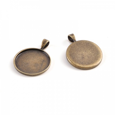 Lůžko kruh starobronz 25 mm přívěsek