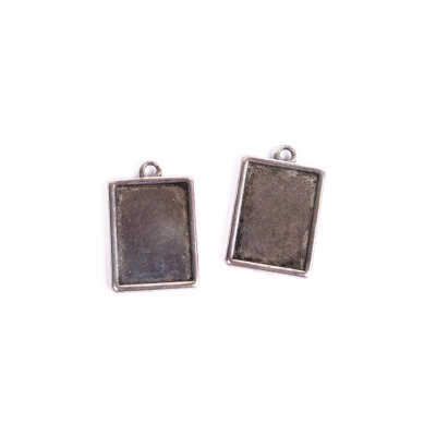 Lůžko obdélník 20 x 14 mm starostříbro MASIV