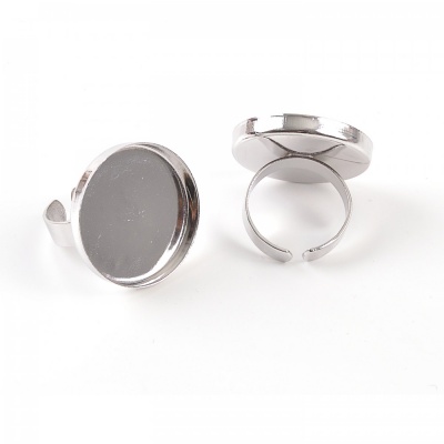 Lůžko prsten 20 mm stříbrná, vysoký okraj