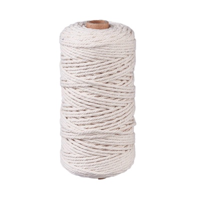 Macrame provázek/šňůrka, 3 mm, cca 100 m, béžová
