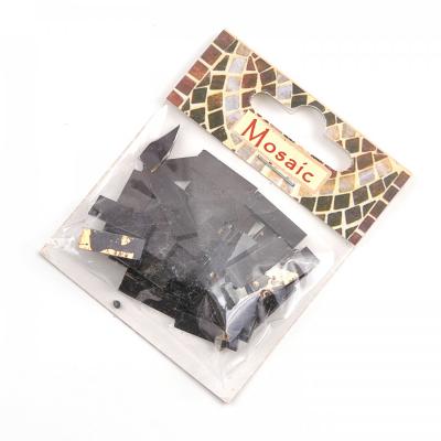 Mozaika, 0,6x1,8 cm, metalická černo-zlatá, 20 g