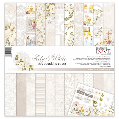 Papír na scrapbooking, sada Holy and White
