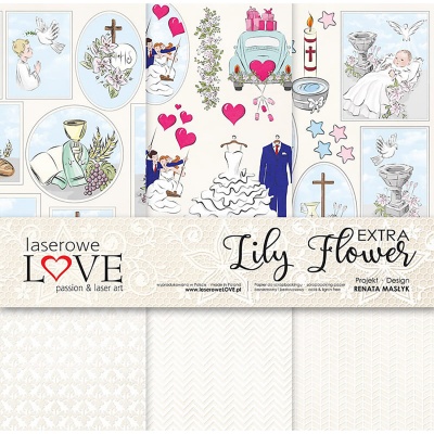 Papír na scrapbooking, sada Lily Flower Extra