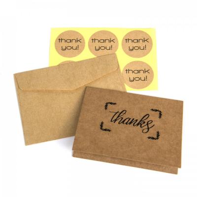 Papírová kraft kartička, Thank you 2, 10 ks